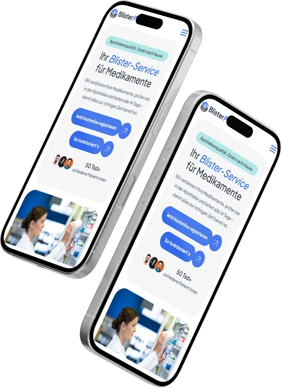 BlisterPerPost App-Vorschau: E-Rezept hochladen, Lieferung verfolgen, Einnahmeerinnerungen